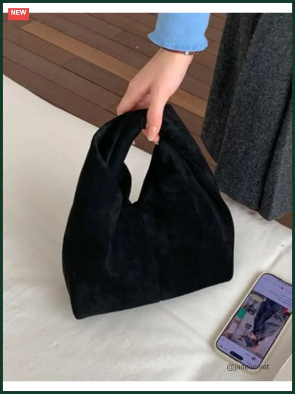 Slouchy Suede Tote Bag Crossbody Shoulder Handbag Women Pleated Hobo Purse